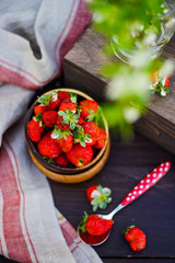Fresh organic strawberries