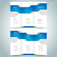 brochure design template vector tri-fold geometric abstract
