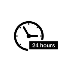 24 hours clock vector icon