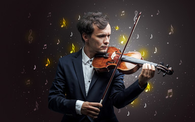 Falling notes with classical musician
