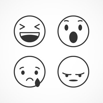 Vector image of set of emoticons.