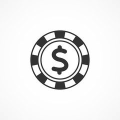 Vector image of casino chip icon.