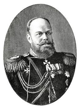 Portrait von Zar Alexander III, Russland