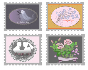 vector wedding invitation element stamp..