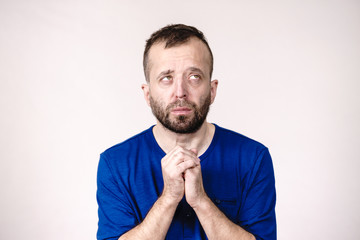 Man begging or apologizing