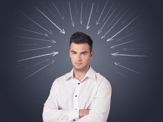 Businessman with arrows