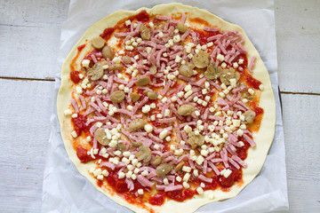 pizza jambon et champignons