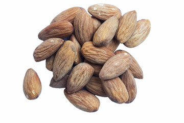 almonds isolated on white background
