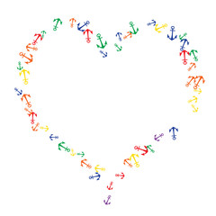 Pretty summer background with anchors. Anchor In Cartoon Free Style. Pattern Art Illustration Vector