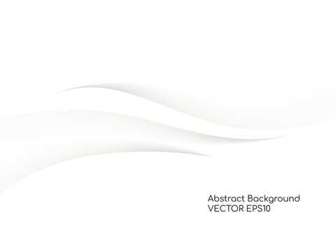 Abstract Vector Wavy White Background With Gray Color Smooth Curves Wave Lines For Divider Line Design Elements Or Background