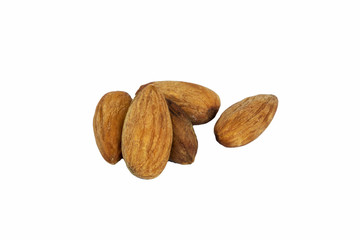 almonds isolated on white background