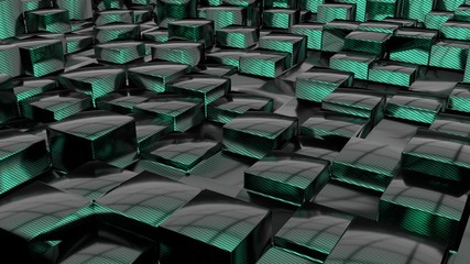 cubes green carbon