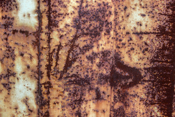 Old fence rusty metal. Texture, background..