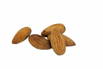 almonds isolated on white background