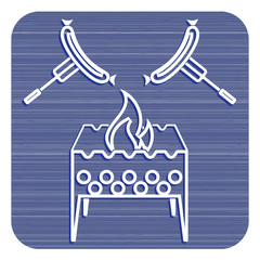 Brazier and sausage icon