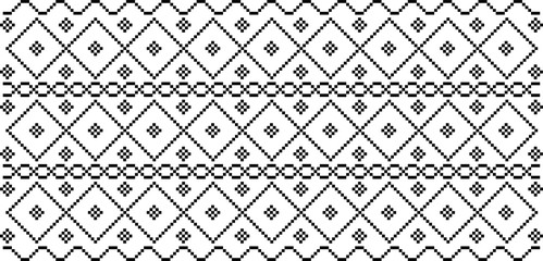 Traditional Romanian folk art knitted embroidery pattern
