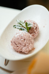 Ice cream with mint
