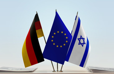 Flags of Germany European Union and Israel