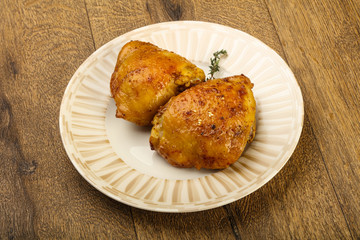 Roasted chicken thighs