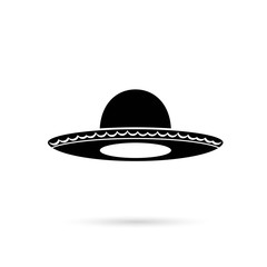 Sombrero Mexican hat colorful flat icon