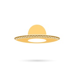 Sombrero Mexican hat colorful flat icon