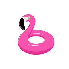 Summer flamingo float. Isolated