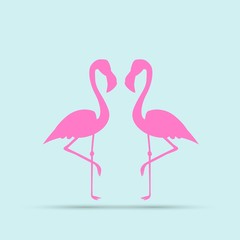 Flamingo bird illustration design on background