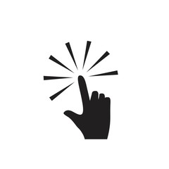 Clicking finger icon, hand pointer vector