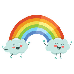 Vector Illustration Of Cartoon Rainbow