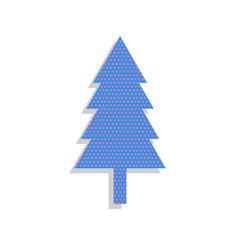 Obraz premium New year tree sign. Vector. Neon blue icon with cyclamen polka d