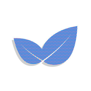 recommend clip art: Leaf sign illustration. Vector. Neon blue icon with cyclamen pol