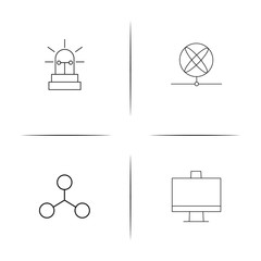 Internet Security simple linear icons set. Outlined vector icons