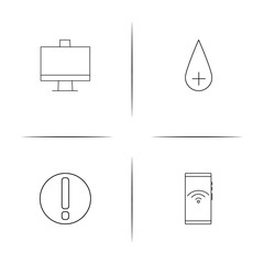 Internet Technologies simple linear icons set. Outlined vector icons