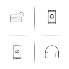Music simple linear icons set. Outlined vector icons