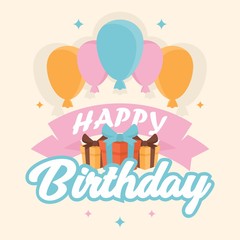 Birthday vector logo icon illustration
