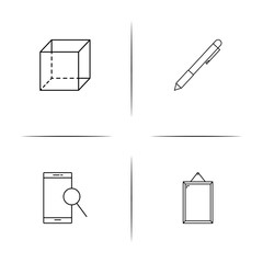 Creative Process And Design simple linear icons set. Outlined vector icons