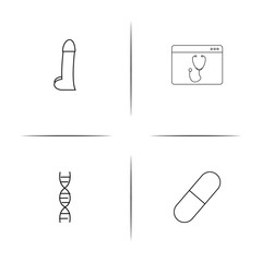 Healthcare And Medical simple linear icons set. Outlined vector icons