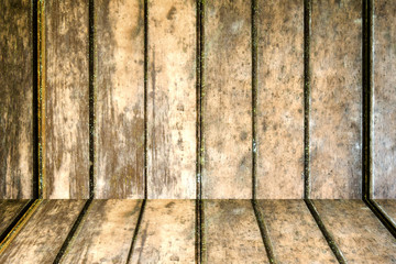 Montage image blackboard, wooden floor