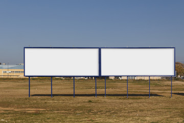 Two blank billboard mock up