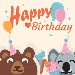 Birthday vector logo icon illustration
