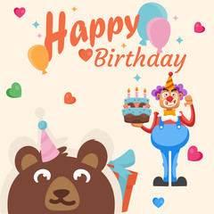 Birthday vector logo icon illustration
