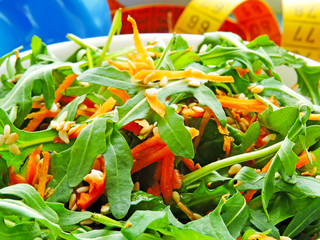 Salad for weight loss. The concept of healthy nutrition and fitness