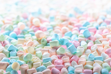 Close up of various marshmallows  .