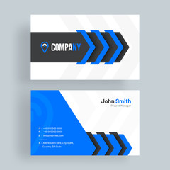 Fototapeta na wymiar Horizontal business card with front and back presentation.