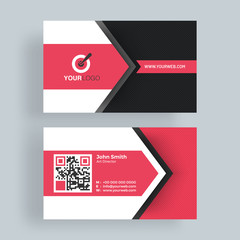 Horizontal business card with front and back presentation.