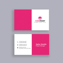 Horizontal business card with front and back presentation.