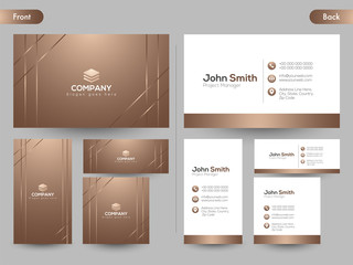 Horizontal business card with front and back presentation.