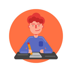 Blog post growth management vector logo icon illustration
