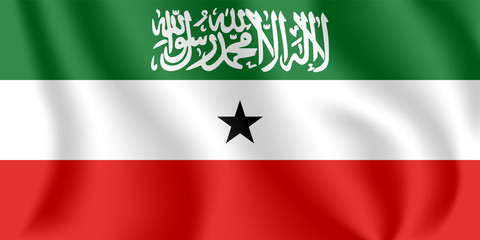 Flag of Somaliland. Realistic waving flag of Republic of Somaliland. Fabric textured flowing flag of Somaliland.