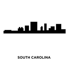 south carolina silhouette on white background, vector illustration